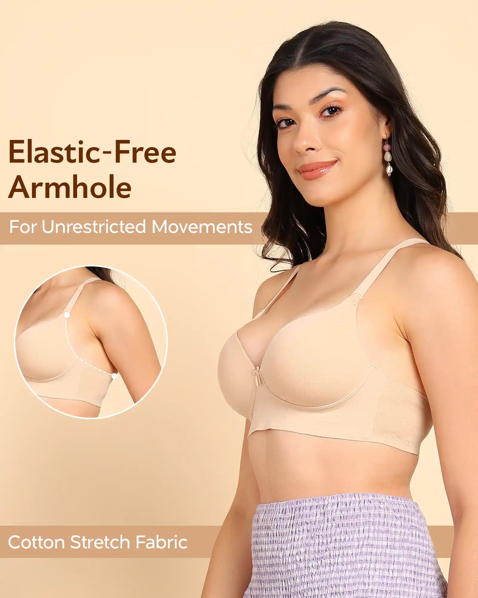 Tweens Invisi-Fit Cotton Bonded Seamless Push-Up Bra (TW-SB-93510)