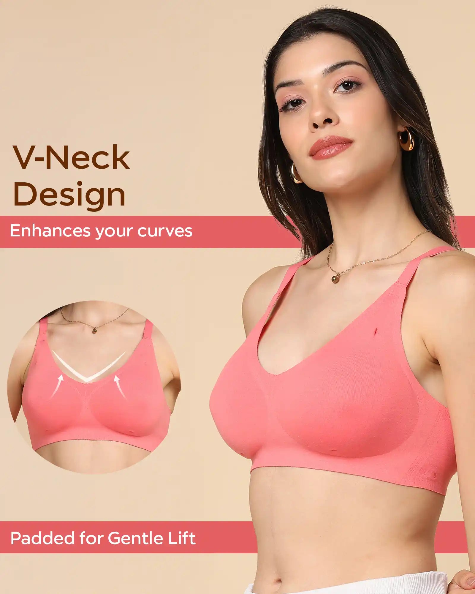 Tweens Invisi-Fit Cotton fabric Lightly Padded Bra (TW-938-1PC)