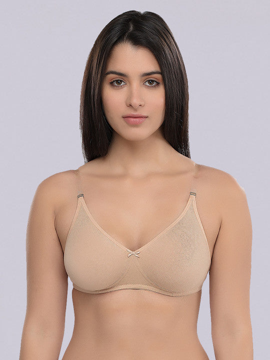 Inner Sense Nude-Coloured & Black Set of 3 Solid T-shirt Bra ISB100-Black_Black_Skin