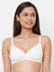 Inner Sense White Organic Cotton Antimicrobial Seamless Bra