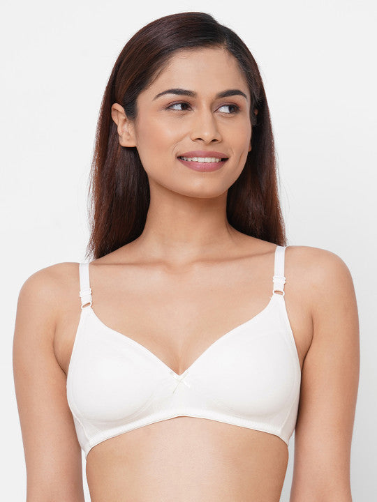 Inner Sense White Organic Cotton Antimicrobial Seamless Bra