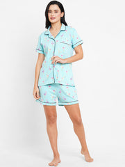 Inner Sense Conversational Printed Organic Cotton Night Suit Image 1
