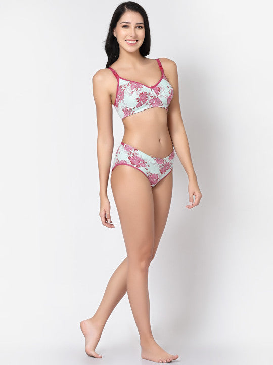 Inner Sense Printed Antimicrobial Lingerie Set