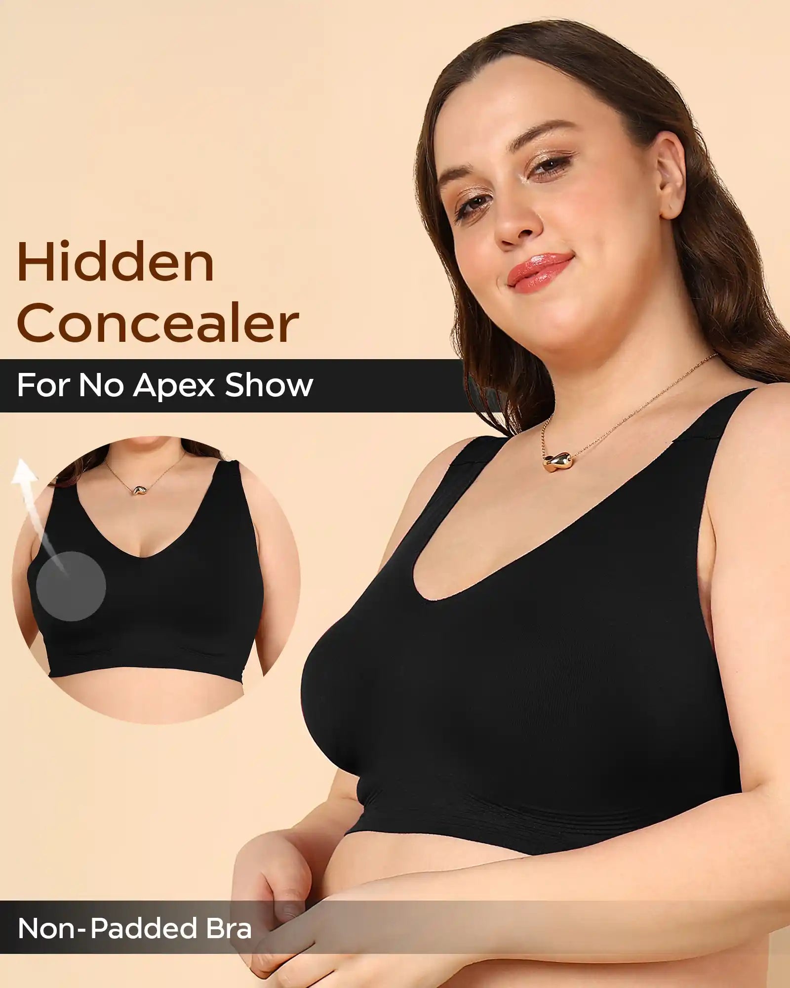 Tweens Non-Padded Cotton Spandex Invisi-Fit Bra (BLACK)
