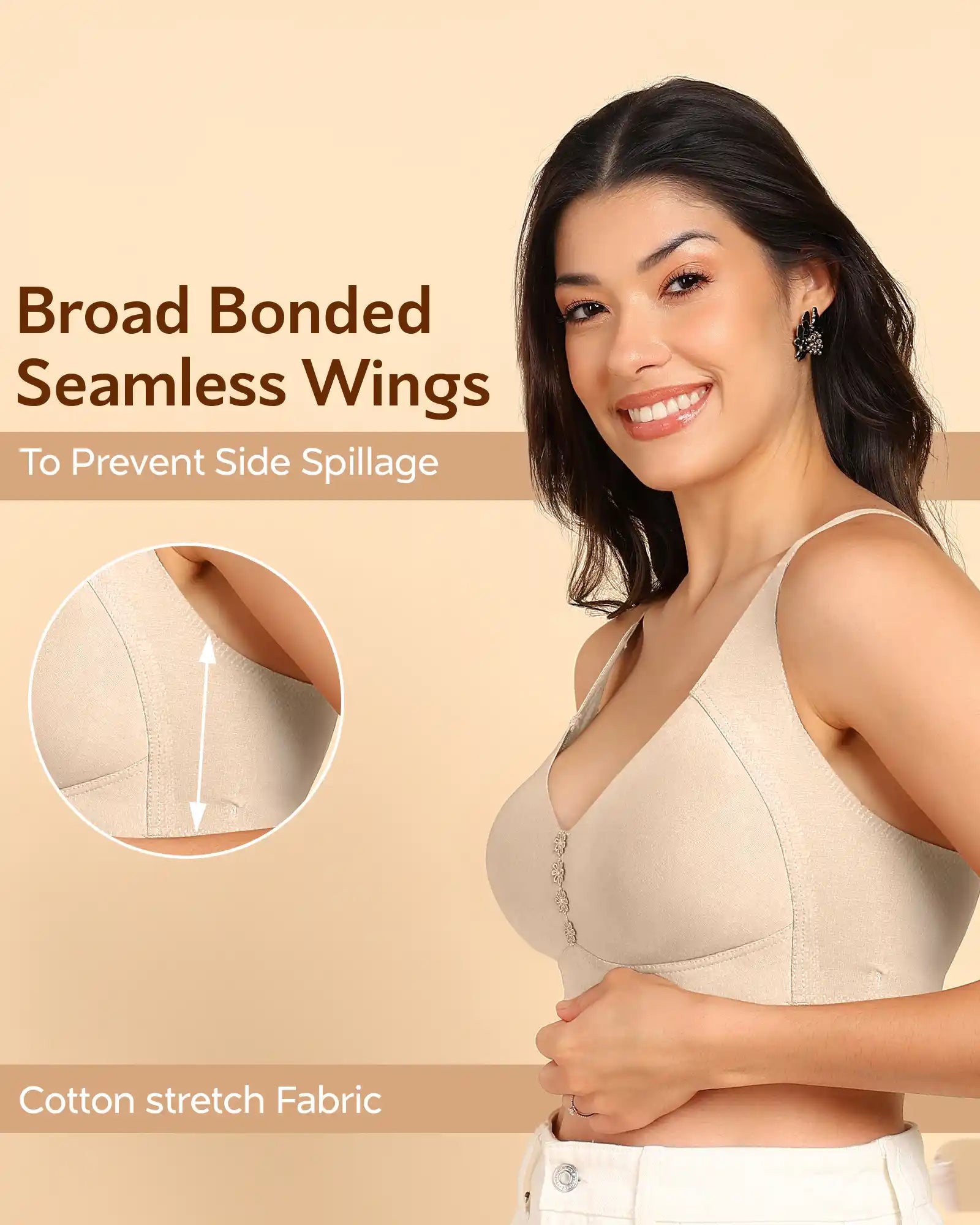 Tweens Invisi-Fit M-Frame Non-Padded Cotton Bonded Seamless Minimiser (TW-SB-9303)