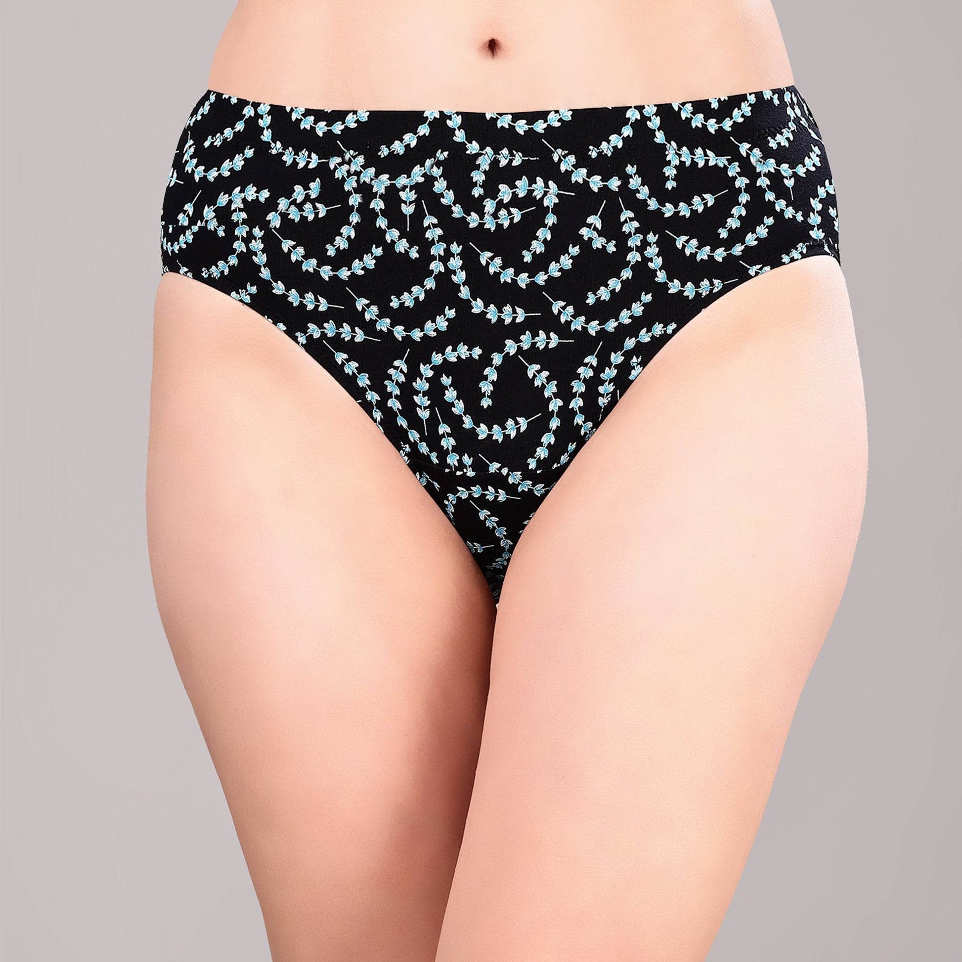 Luxurious High Rise Full Coverage Printed Cotton Spandex Hipster Panty (Pack of 3)