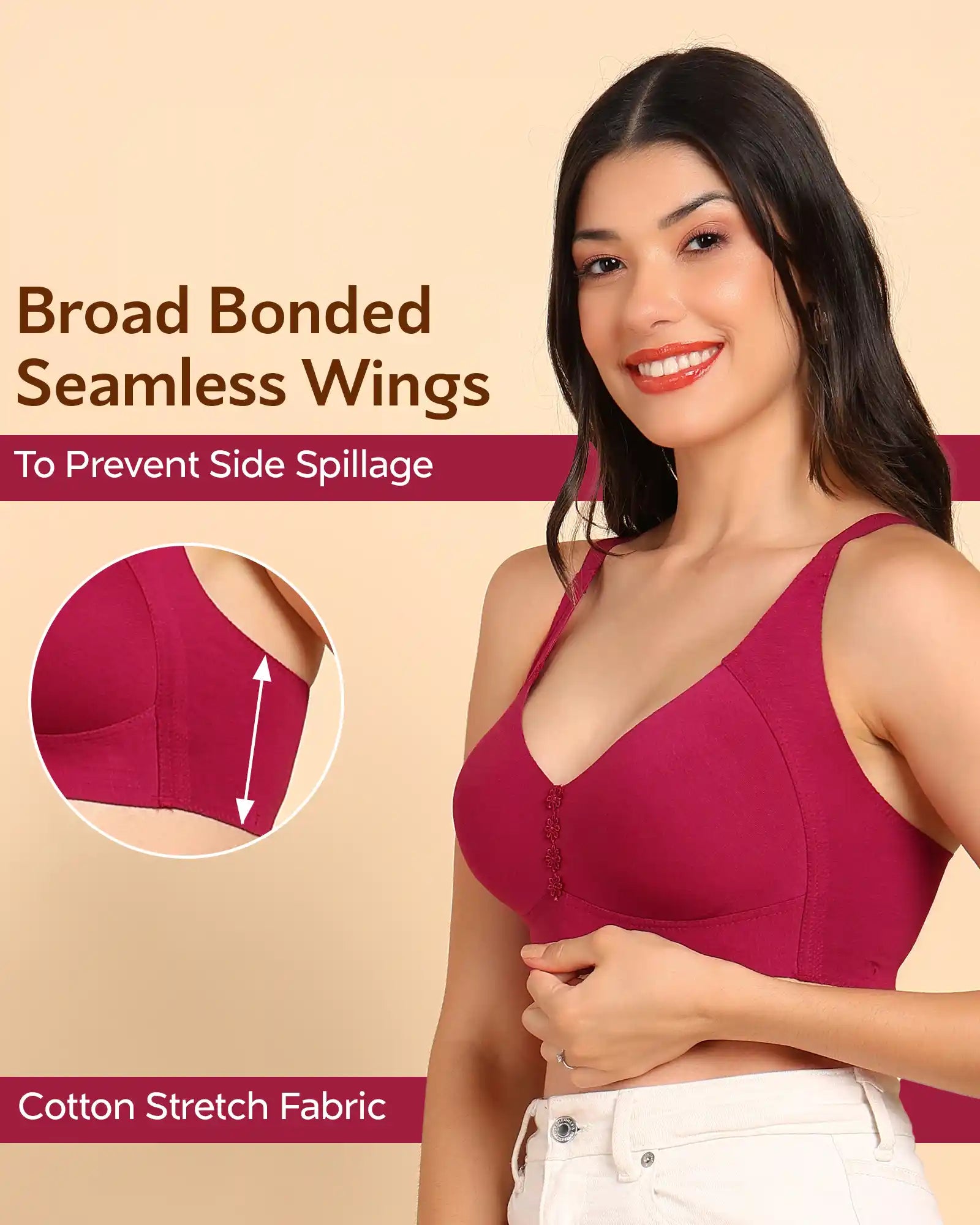 Tweens Invisi-Fit M-Frame Non-Padded Cotton Bonded Seamless Minimiser (TW-SB-9303)