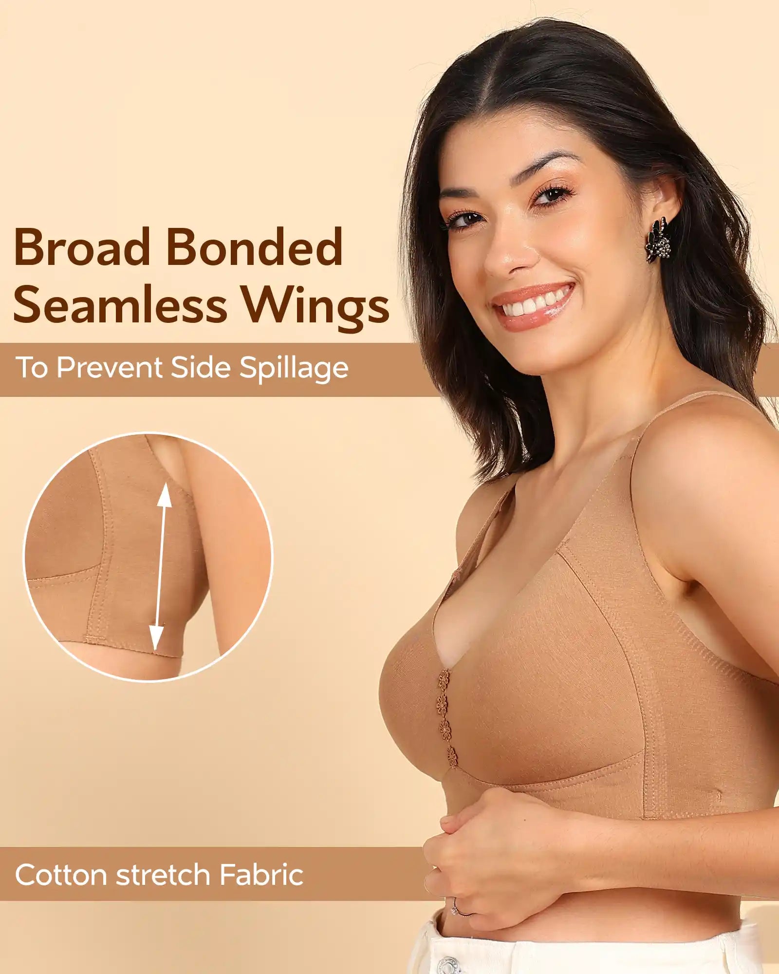 Tweens Invisi-Fit M-Frame Non-Padded Cotton Bonded Seamless Minimiser (TW-SB-9303)