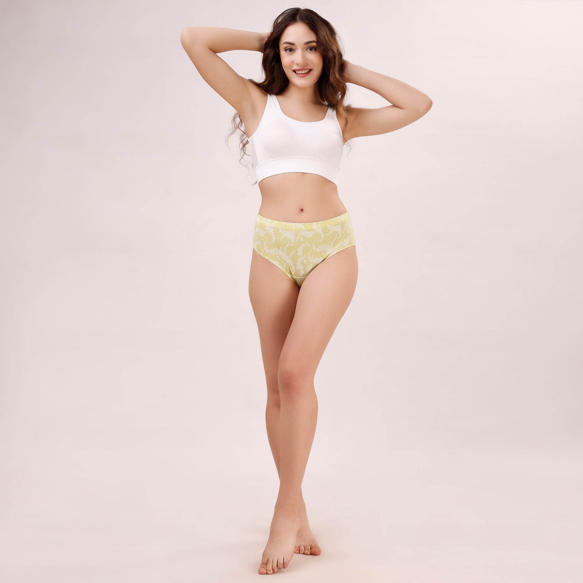 Comfortable High-Rise Full Coverage Printed Cotton Hipster Panties - Pack of 3