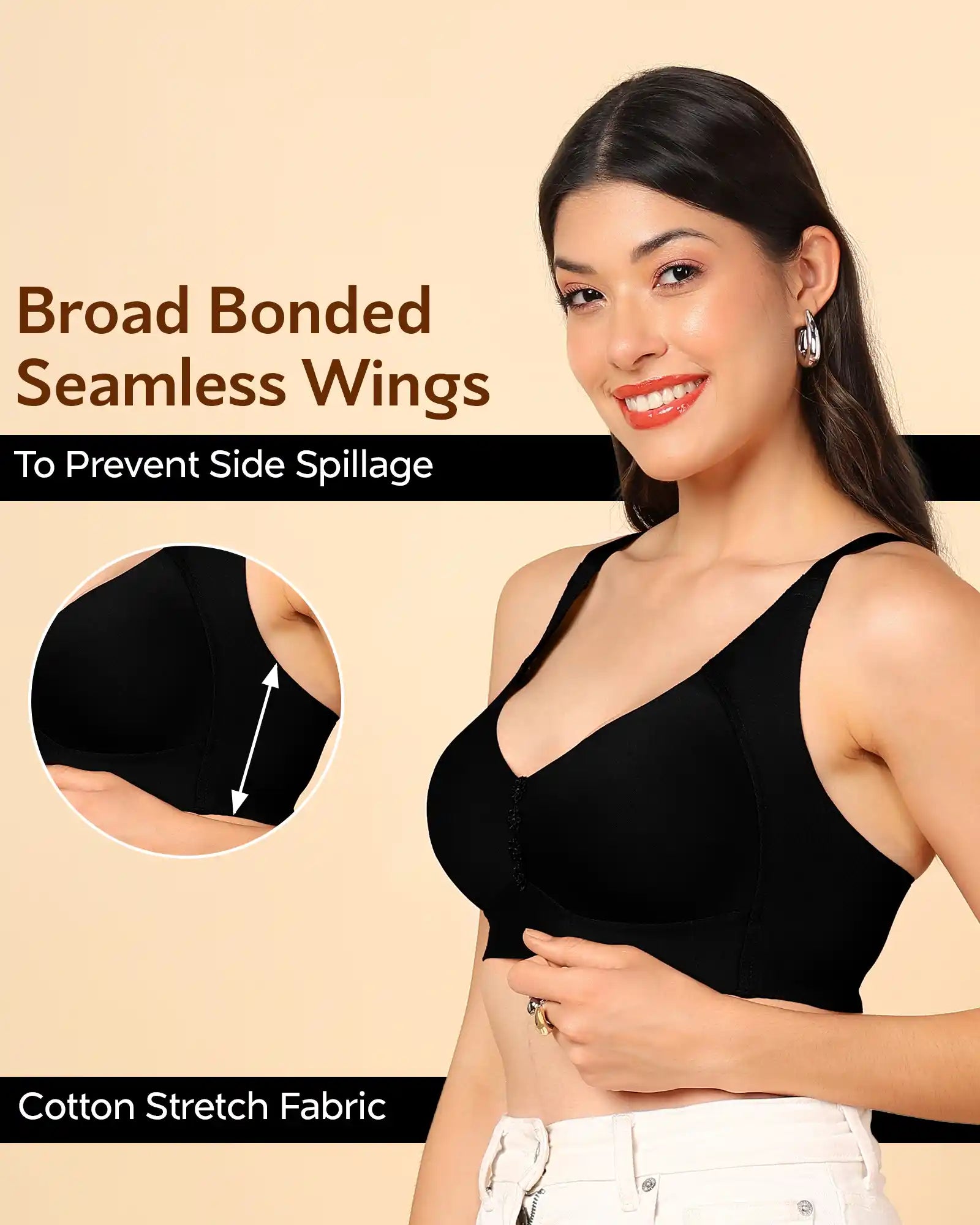 Tweens Invisi-Fit M-Frame Non-Padded Cotton Bonded Seamless Minimiser (TW-SB-9303)