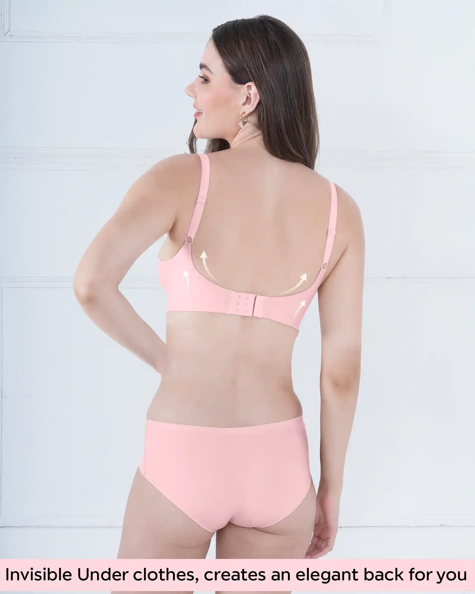 Tweens Lightly Padded Invisi-Fit Bra and Panty Set (Rose)(TW-SB-968)
