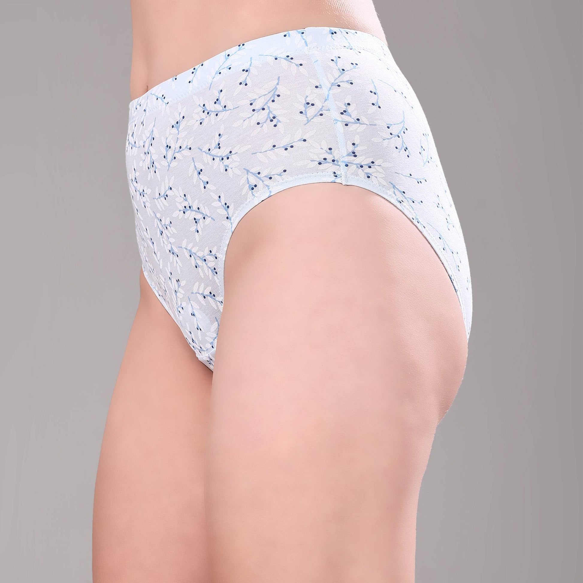 Luxurious High Waist Full Coverage Printed Stretch Cotton Briefs - 3 Pack