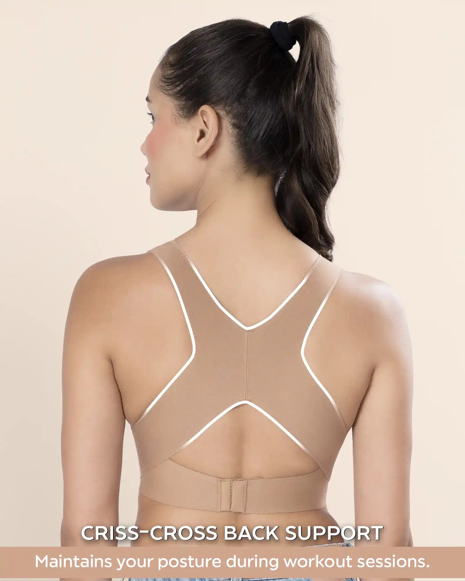 Tweens Invisi-Fit Cotton Bonded Seamless Padded Sports Bra for Girls - Invisible Support & Comfort