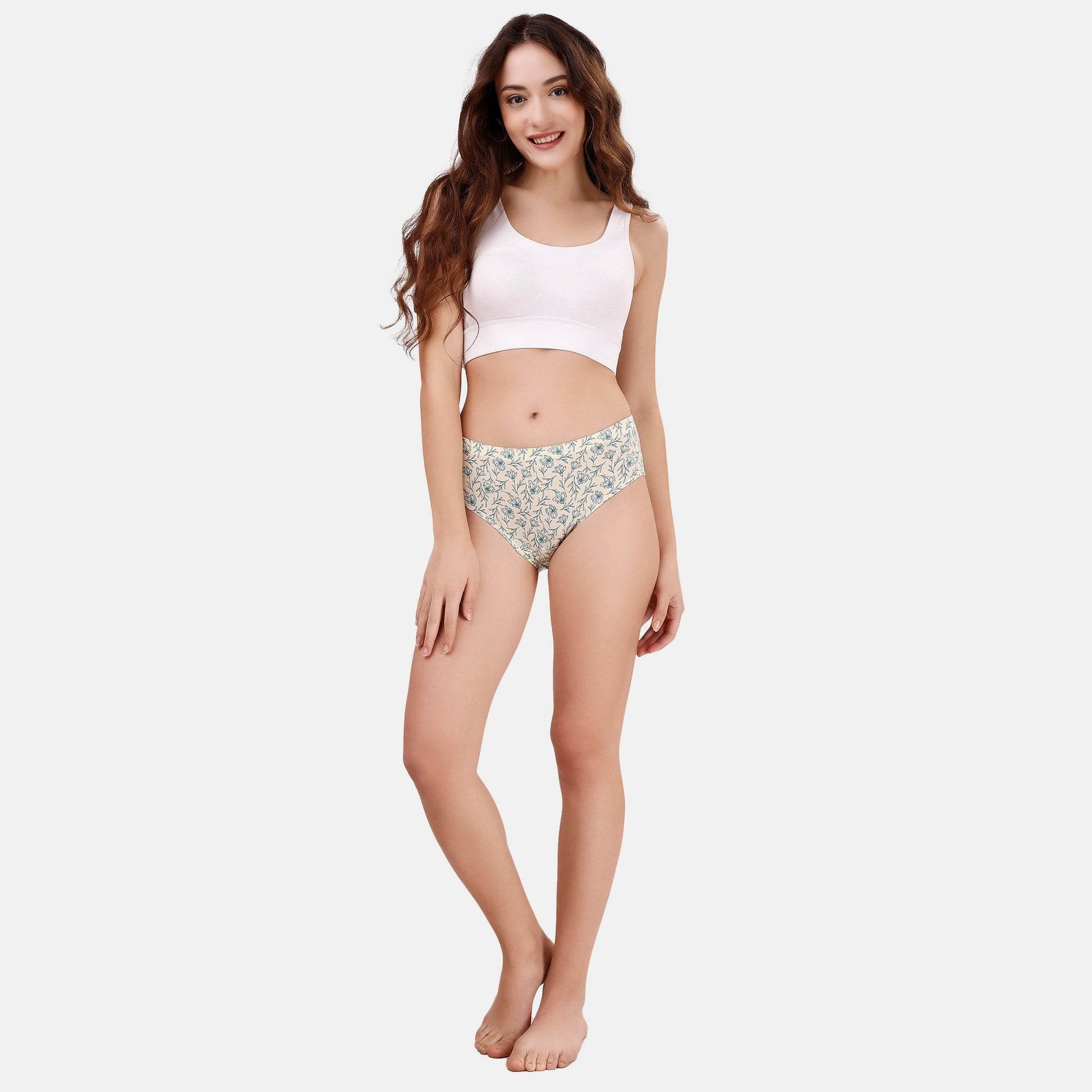 Comfortable High-Rise Full Coverage Printed Cotton Hipster Panties - Pack of 3