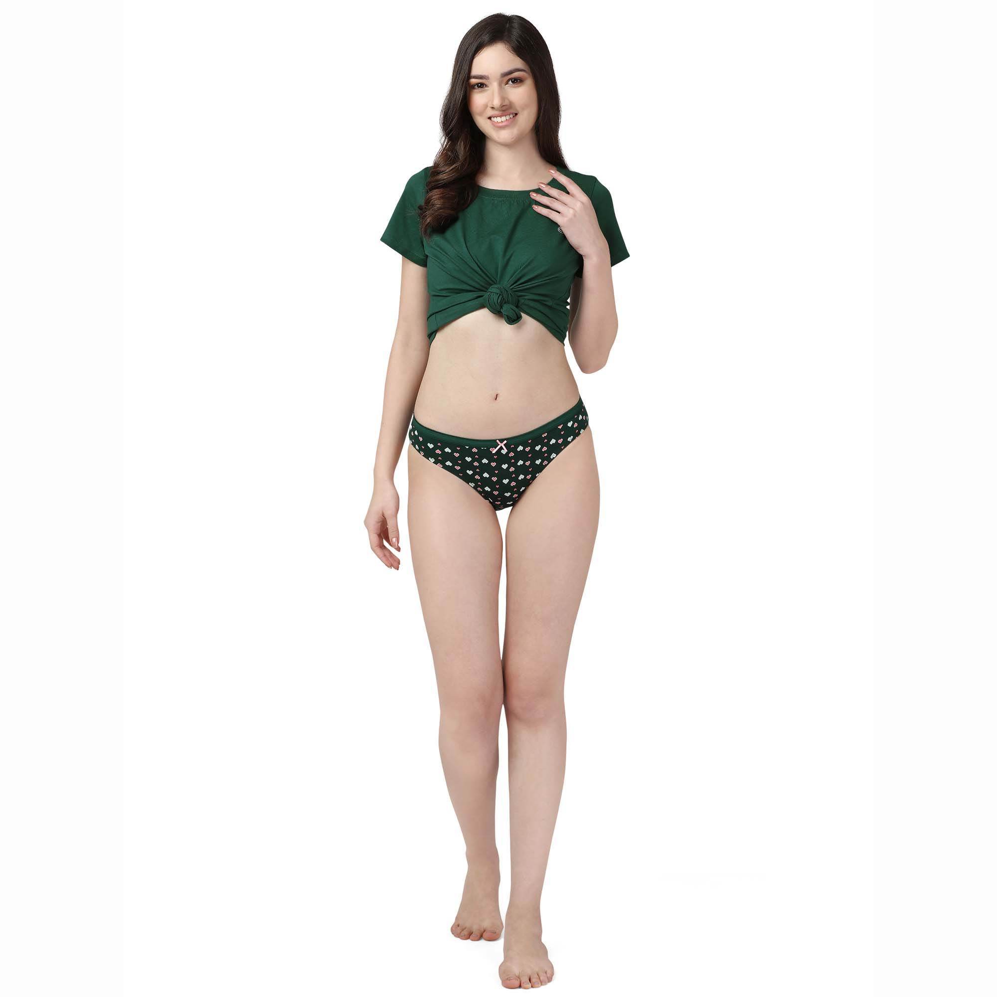 3-Pack Mid Rise Cotton Stretch Brief Panties - Solid & Printed Designs for Everyday Comfort