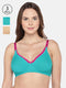 Pack of 3 Blue & Beige Solid Non-Wired Non Padded Organic Maternity Bra