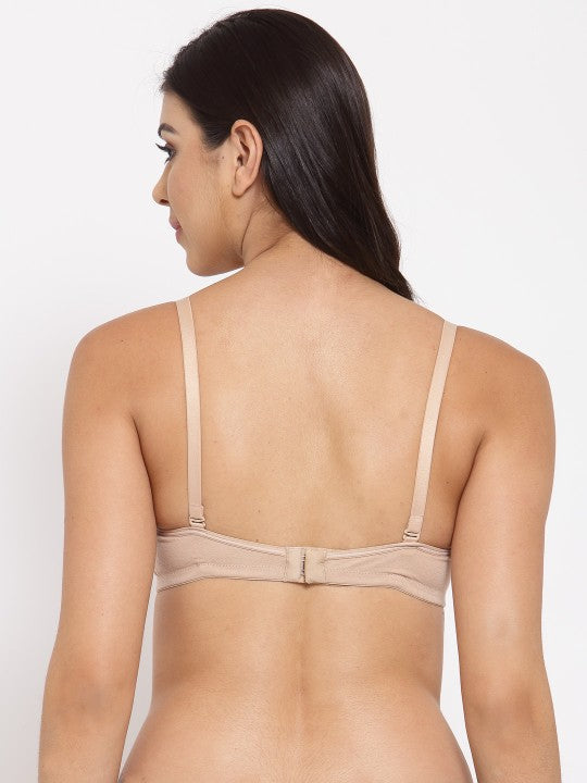 Inner Sense Beige Full Coverage Organic Cotton Anti-Odour T-shirt Bra