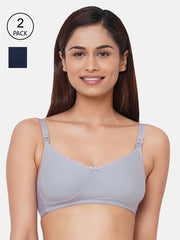 Inner Sense Pack of 2 Solid Non-Wired Non Padded Maternity Bra IMB005D_5E