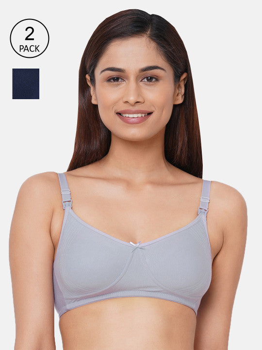 Inner Sense Pack of 2 Solid Non-Wired Non Padded Maternity Bra IMB005D_5E