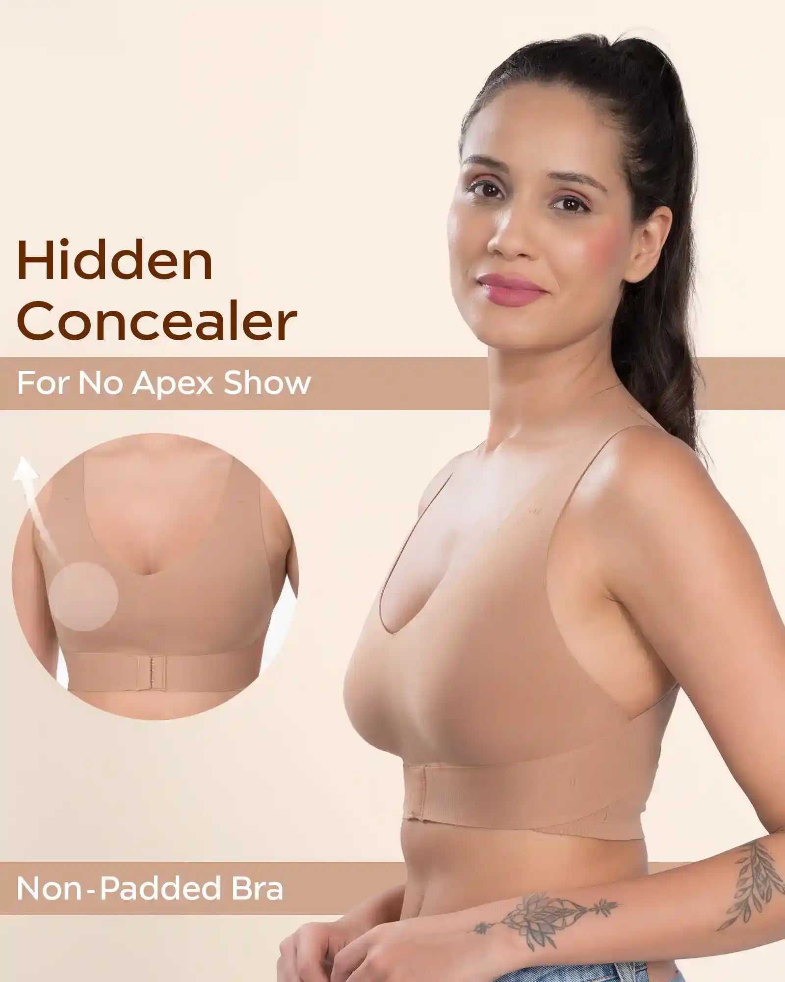 Tweens Invisi-Fit Cotton Seamless Non-Padded Gym Bra - Perfect for Yoga & Low-Impact Workouts