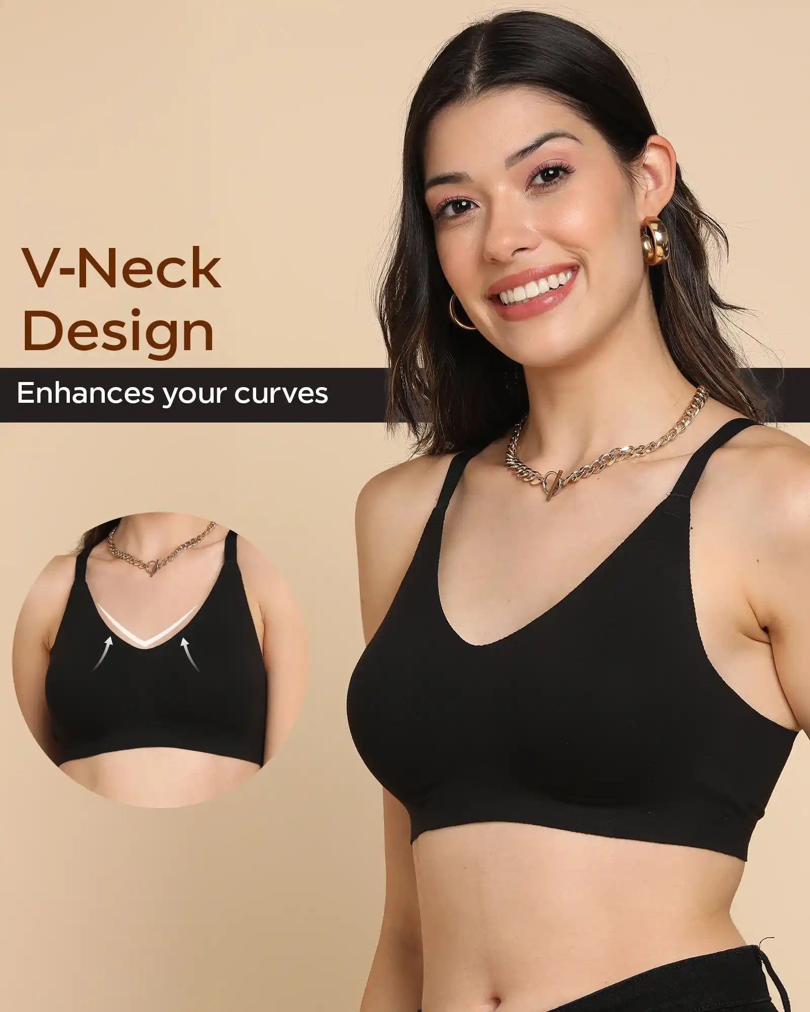 Tweens Non-Padded Cotton Spandex Invisi-Fit Bra (BLACK)