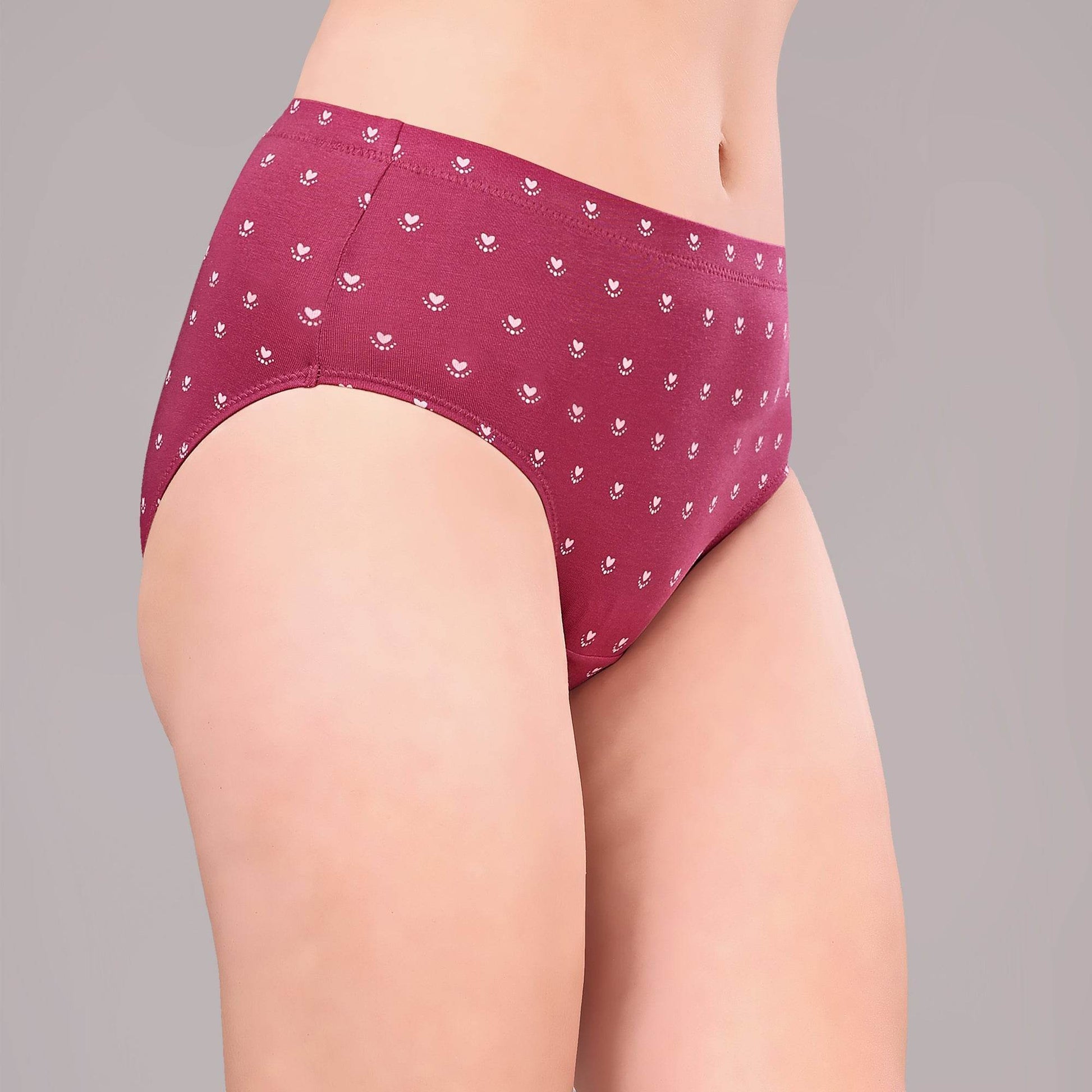 Luxurious High Rise Full Coverage Printed Cotton Spandex Hipster Panty (Pack of 3)