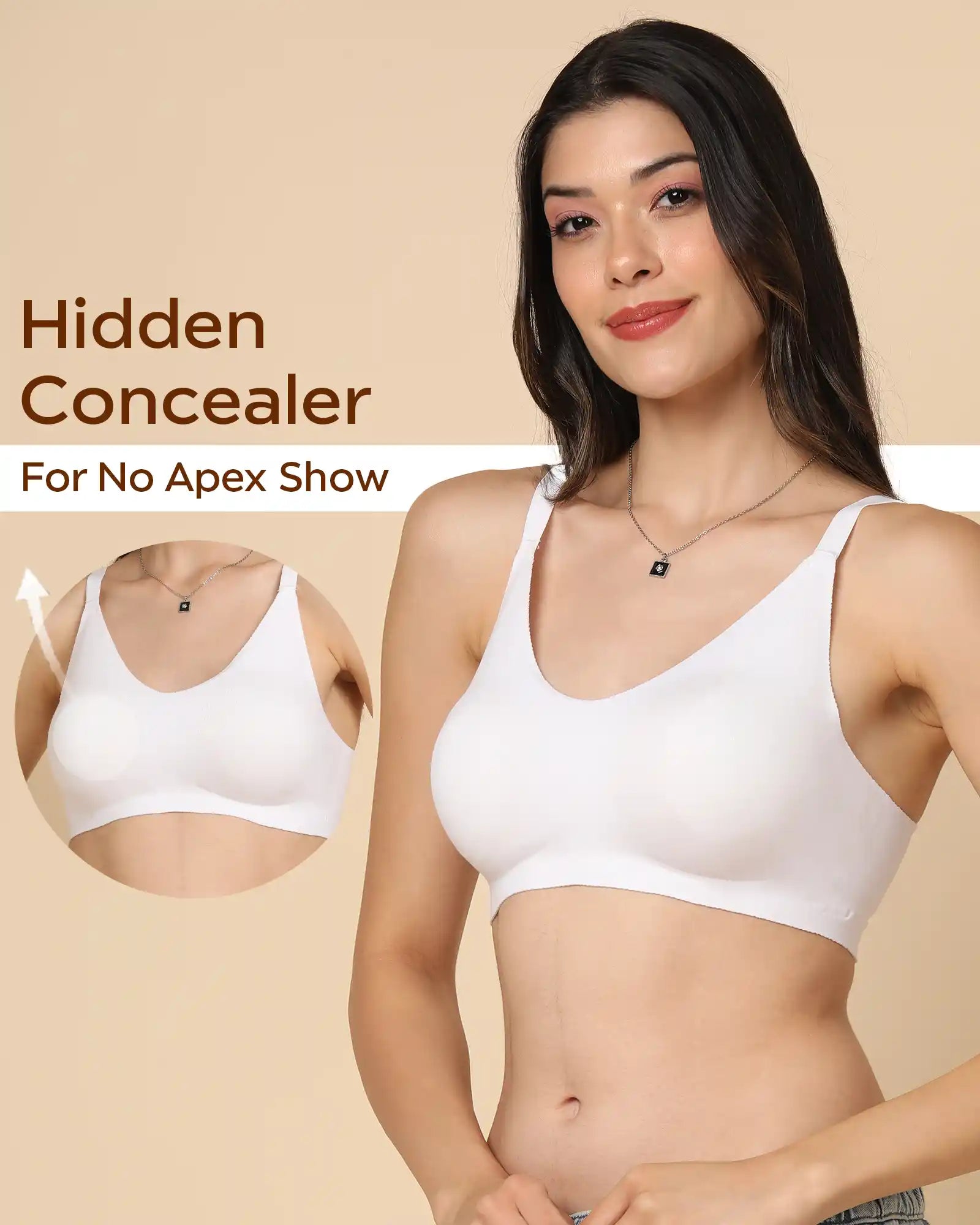 Tweens Non-Padded Cotton Spandex Invisi-Fit Bra (WHITE)