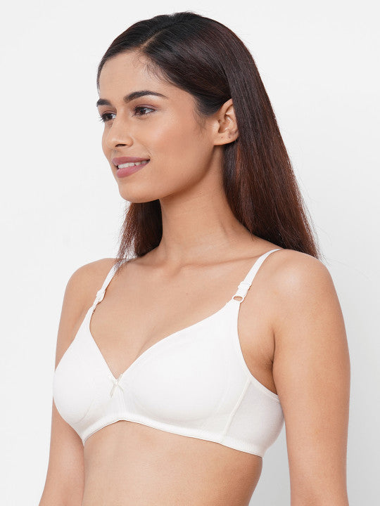 Inner Sense White Organic Cotton Antimicrobial Seamless Bra