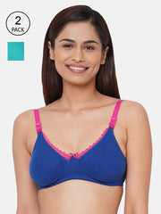 Inner Sense Pack of 2 Multicoloured Organic Cotton Antimicrobial Maternity Bra
