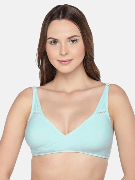 Inner Sense Black & Blue Solid Non-Wired Non Padded Maternity Bra Pack of 3
