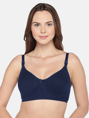 Inner Sense Navy Blue Solid Non-Wired Non-Padded Maternity Bra
