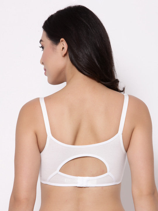 Inner Sense White Solid Non-Wired Non Padded Maternity Bra