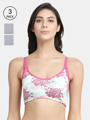 Inner Sense Pack Of 3 Multicoloured Non-Wired Non-Padded Maternity Bra