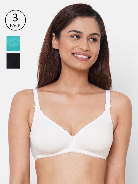 Inner Sense Pack Of 3 Antimicrobial Soft Nursing Maternity Bra