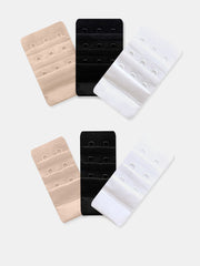 Inner Sense Women Pack Of 6 Solid Hook & Eye Bra Extenders - Image 1