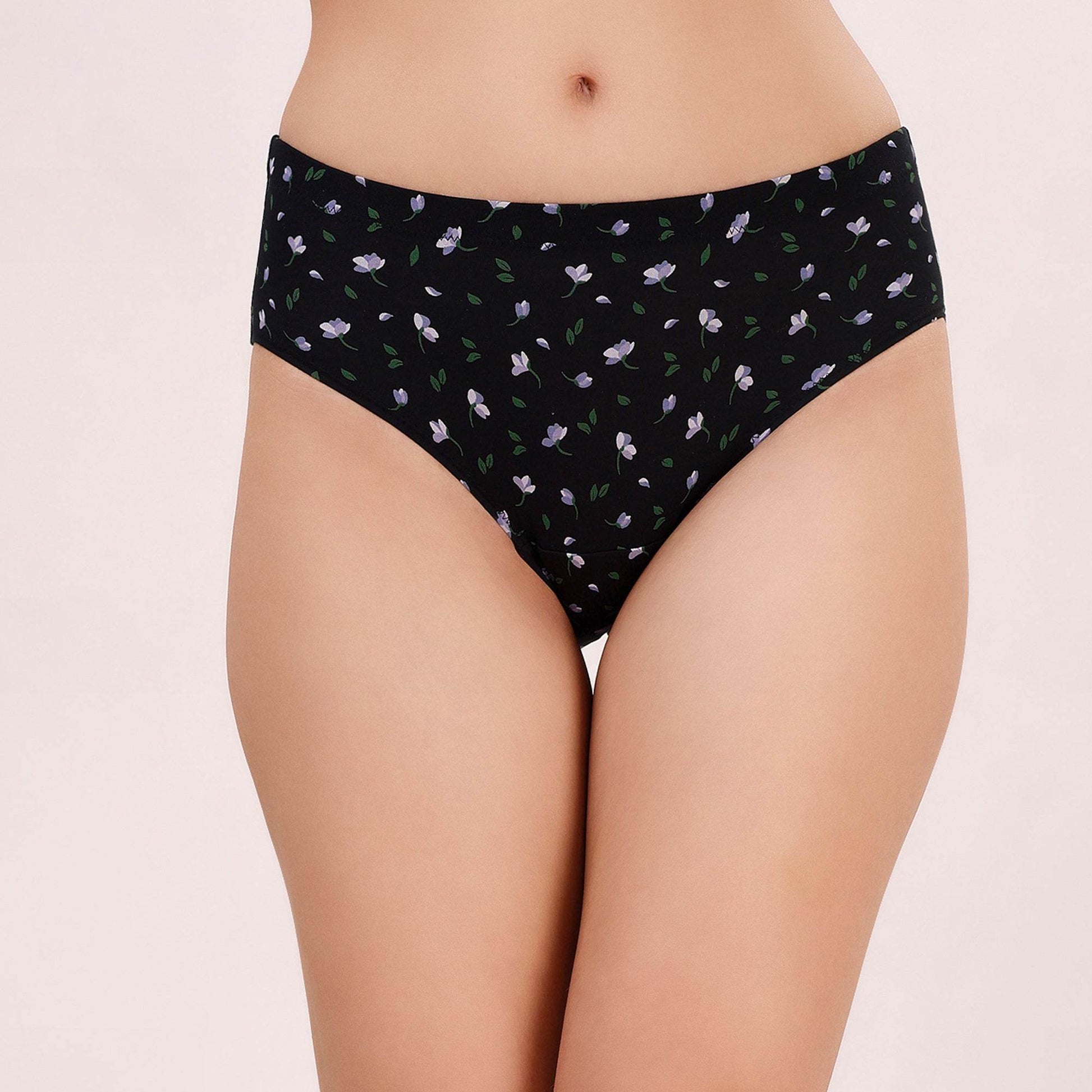 3-Pack High Rise Full Coverage Printed Stretch Cotton Hipster Panties - Ultimate Comfort & Style