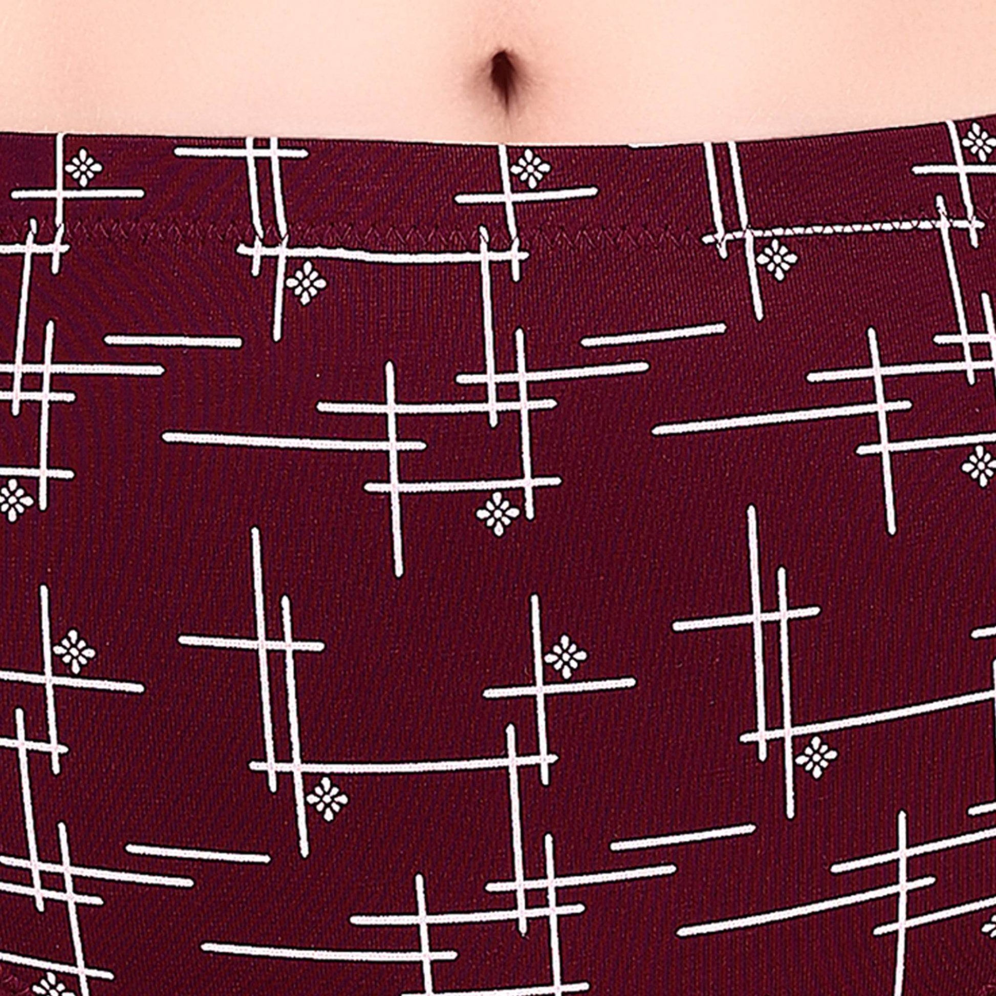 Luxurious High Waist Full Coverage Printed Stretch Cotton Briefs - 3 Pack