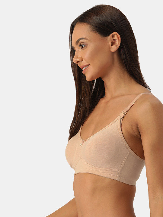 Inner Sense Women Beige Solid Maternity Bra