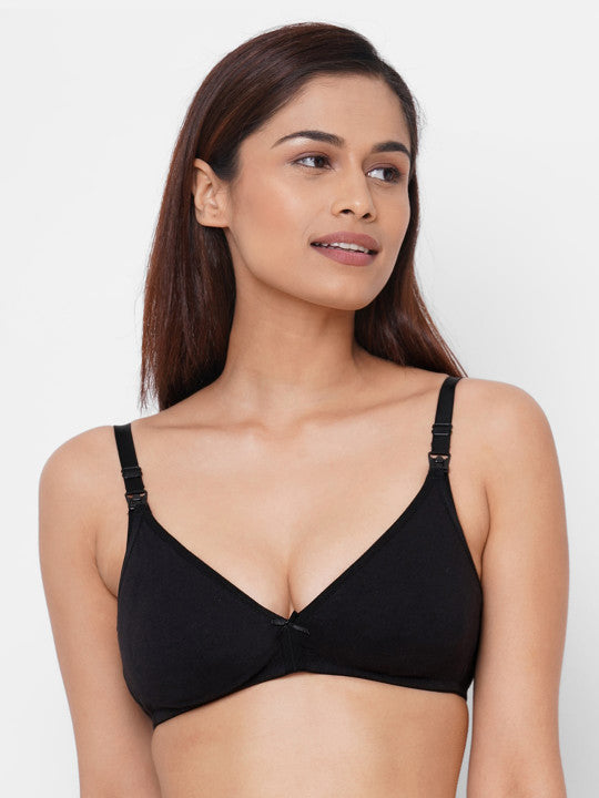 Inner Sense Pack of 2 Black & White Antimicrbial Non Padded Maternity Bras