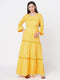 Floral Printed Bell Sleeves Organic Cotton Maternity Fit & Flare Maxi Dress