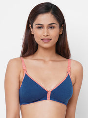 Royal Blue Organic Cotton Antimicrobial Feeding Bra IMB006A