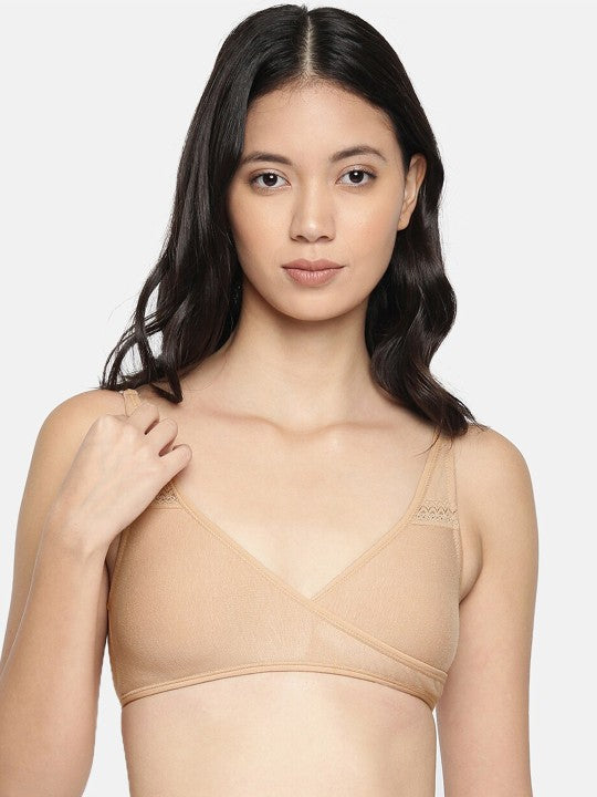 Inner Sense Pack of 3 Assorted Solid Organic Antimicrobial Maternity Bra