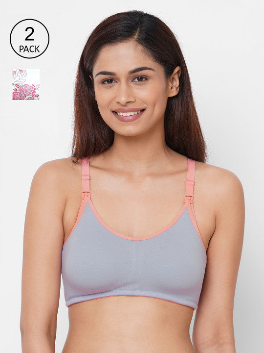 Inner Sense Pack of 3 Non-Wired Non-Padded Antimicrobial Maternity Bra