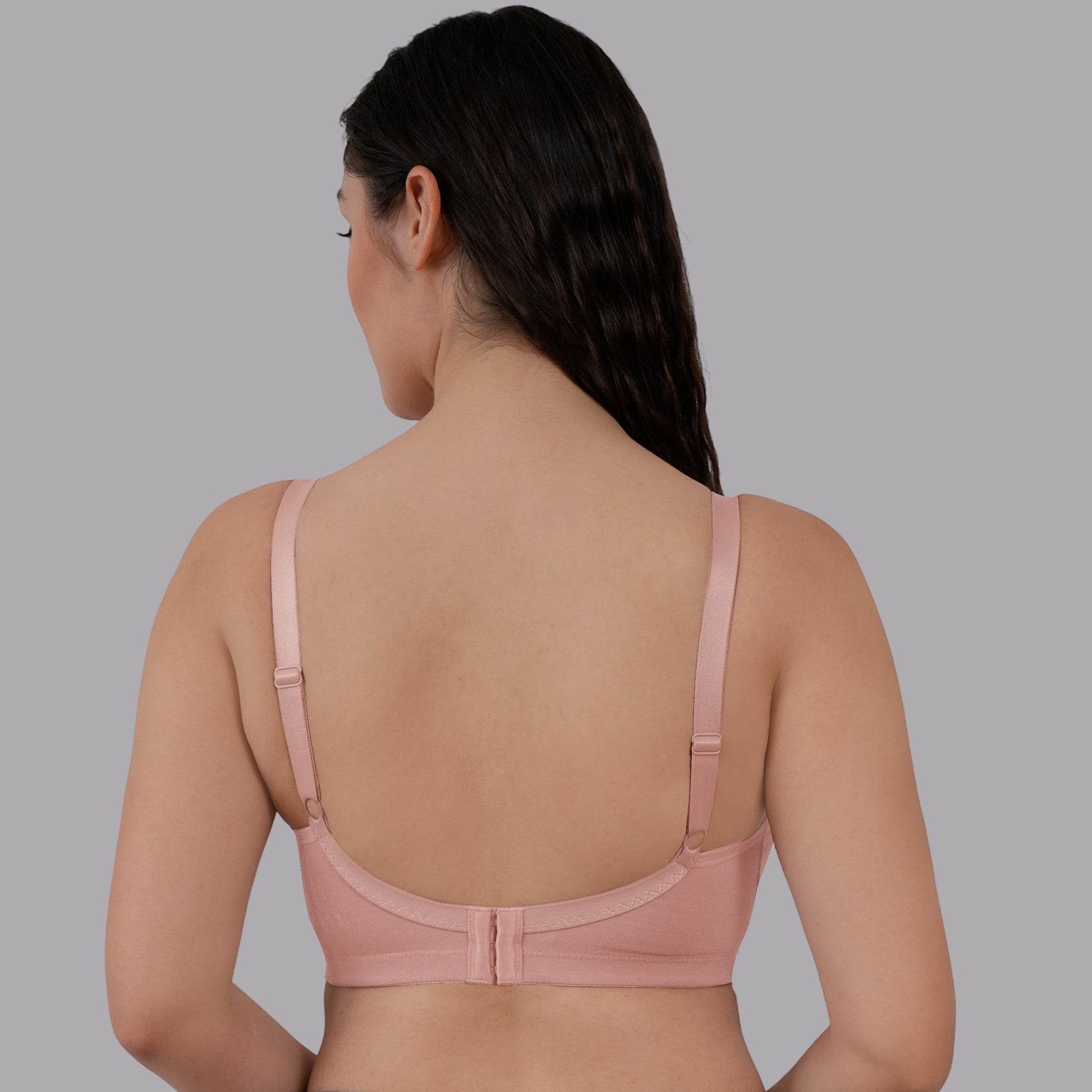ComfortFit Non-Padded, Non-Wired Full Coverage Cotton Spandex T-Shirt Bra with Broad Back Support