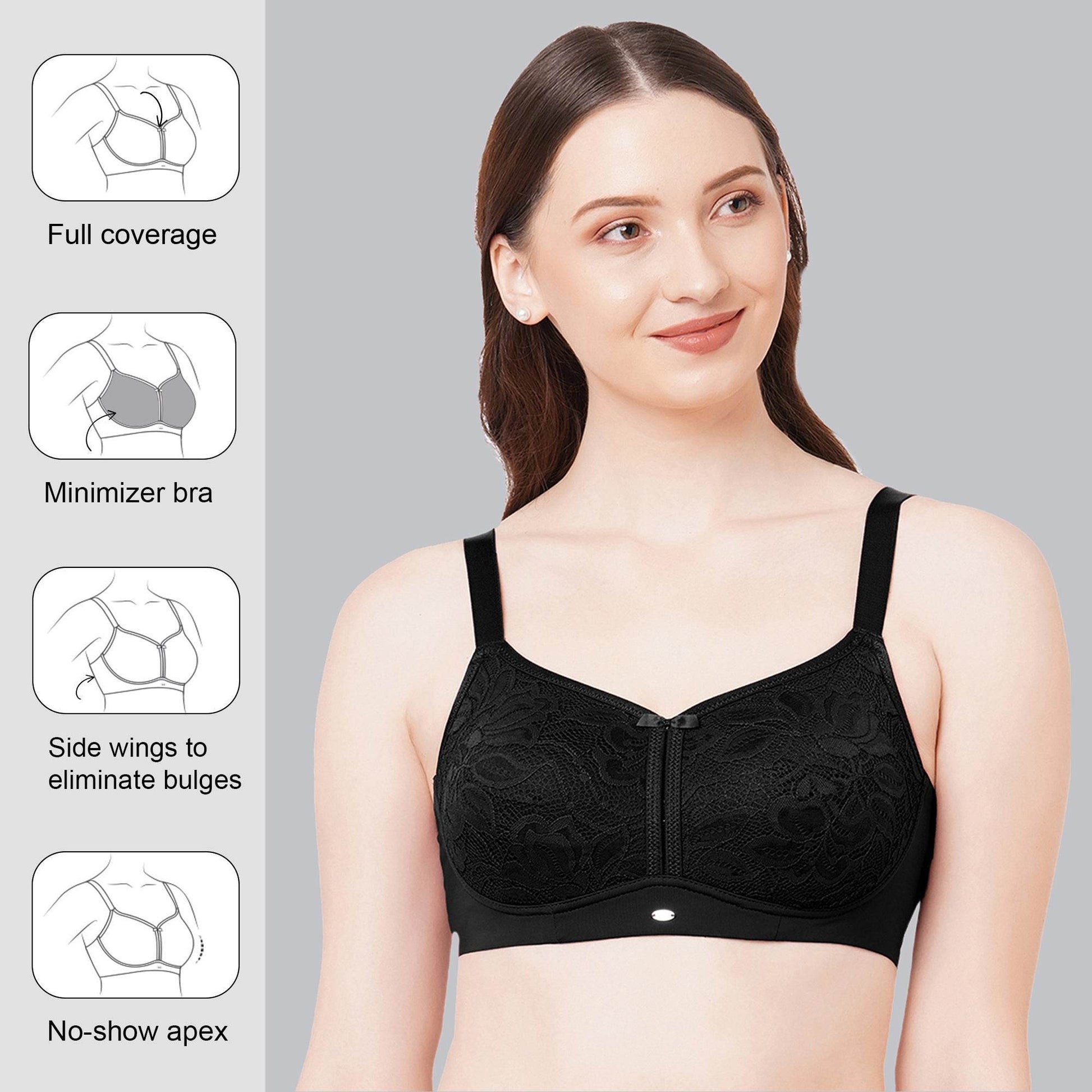 Elegant Full Coverage Minimizer Lace Bra - Non-Padded, Non-Wired Comfort