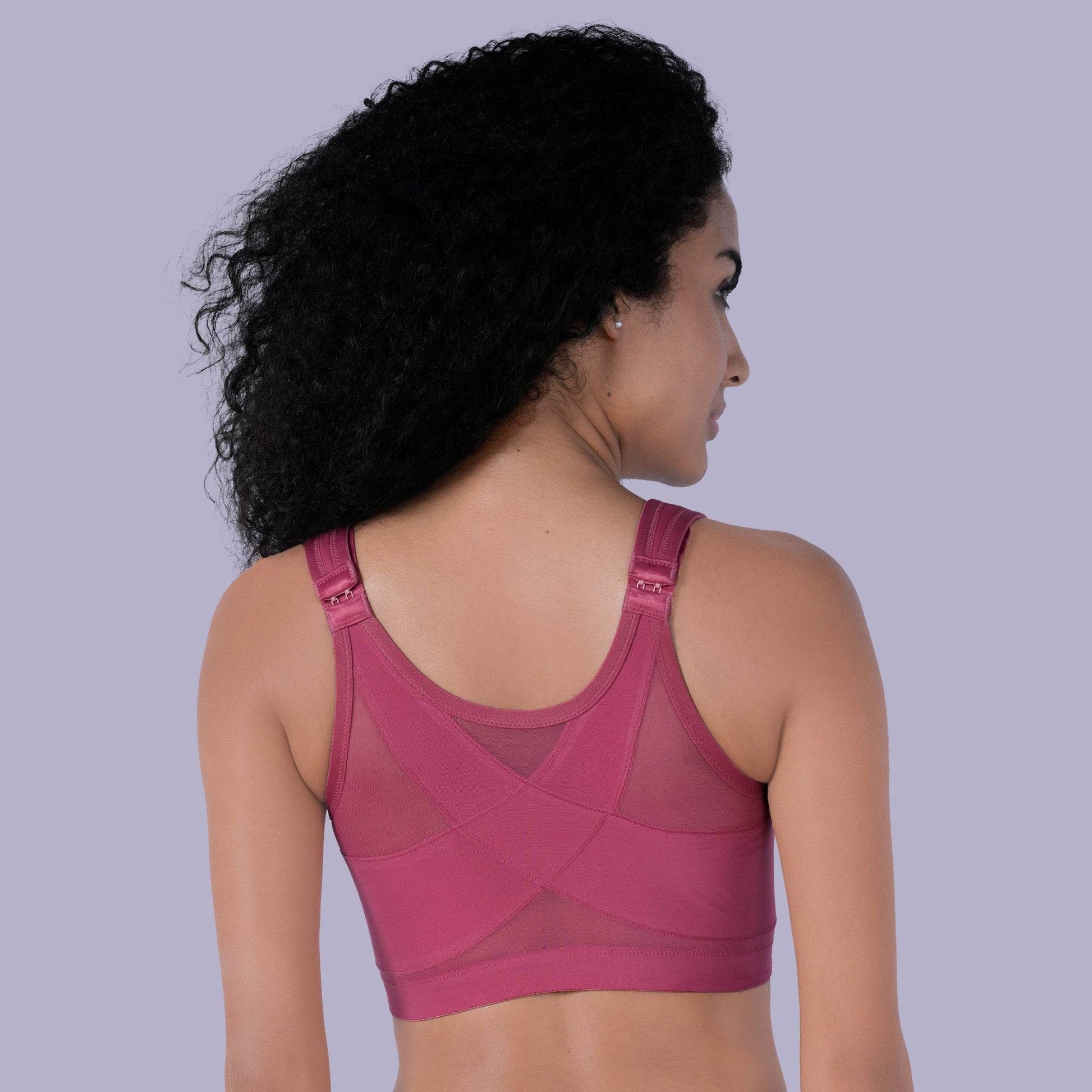 ComfortPlus Front Closure Full Coverage Non Padded Non Wired Bra for Posture Support