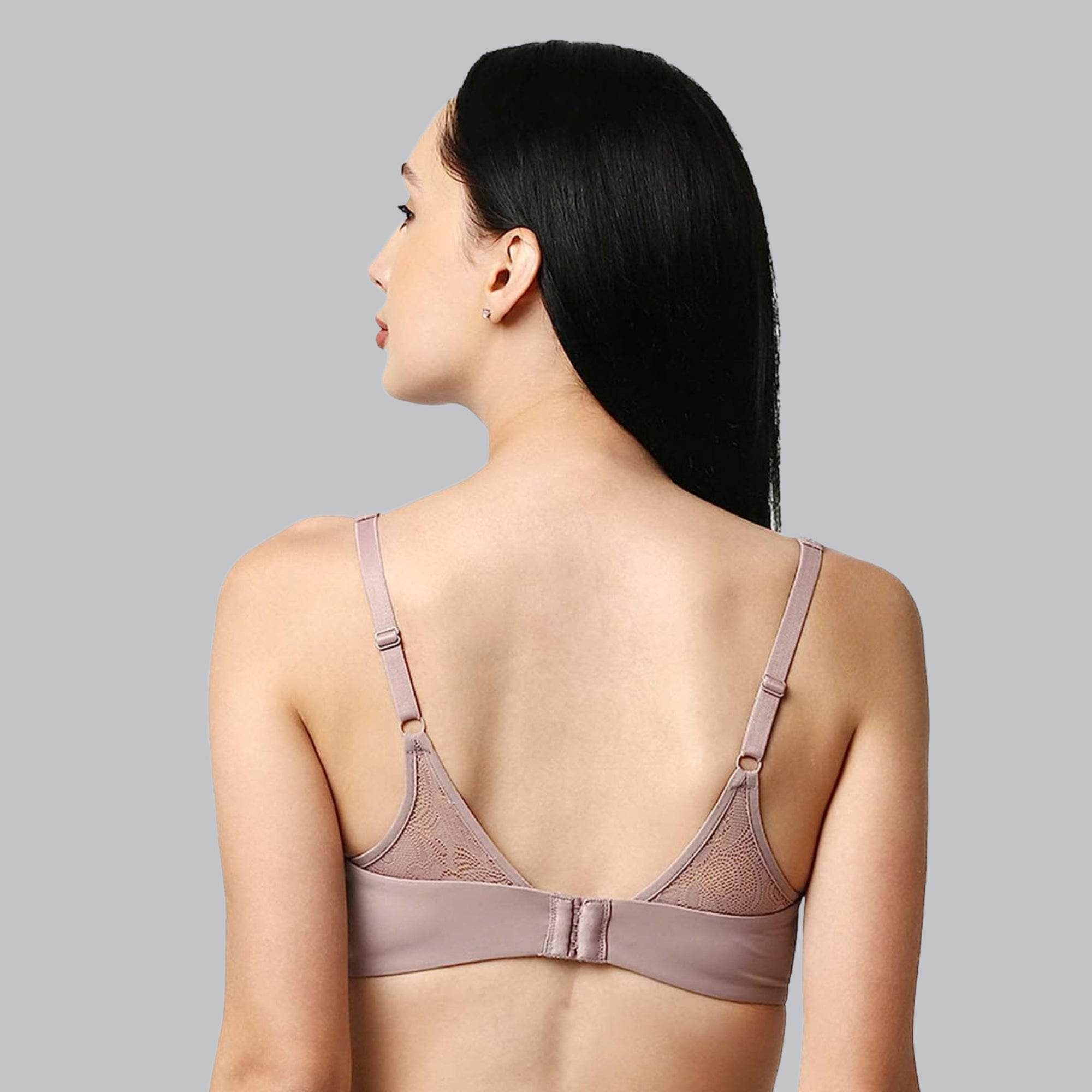 Luxurious Full Coverage Padded Non-Wired Bra with Elegant Lace Detailing - Ultimate Comfort & Support