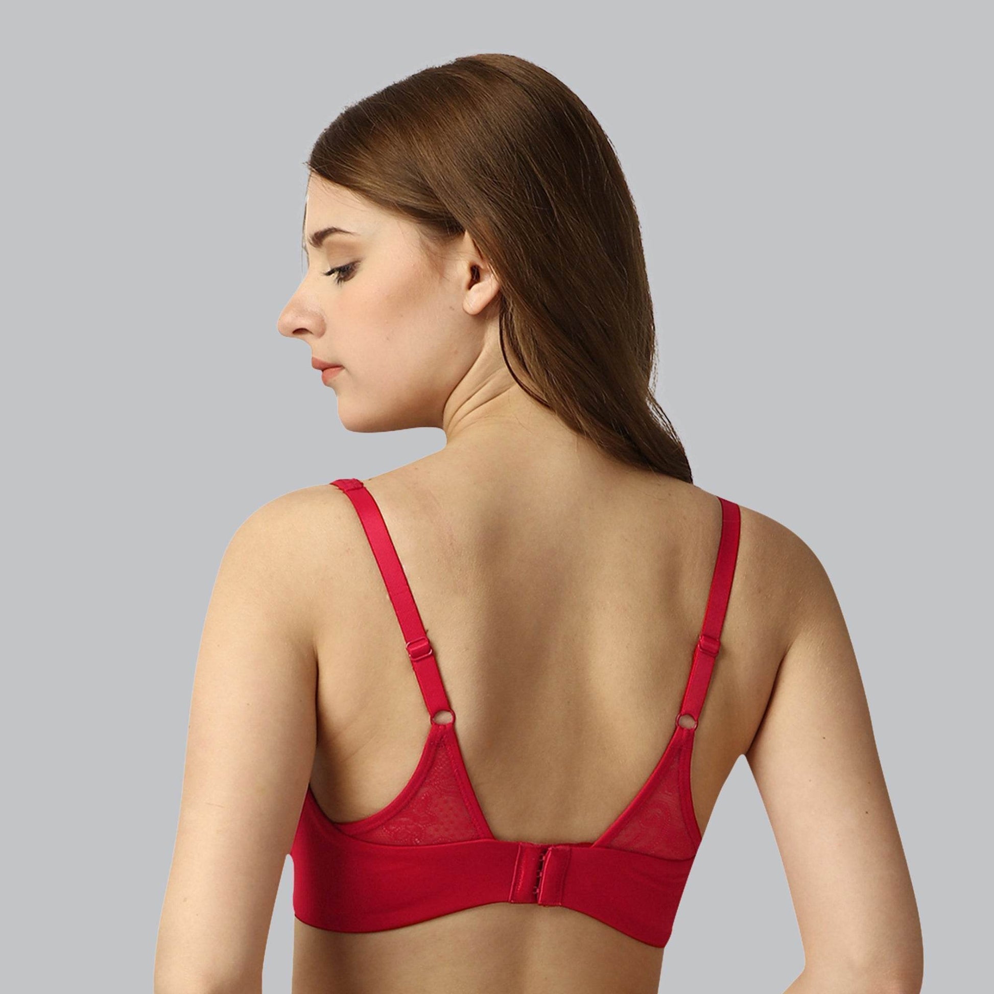 Luxurious Full Coverage Padded Non-Wired Bra with Elegant Lace Detailing - Ultimate Comfort & Support