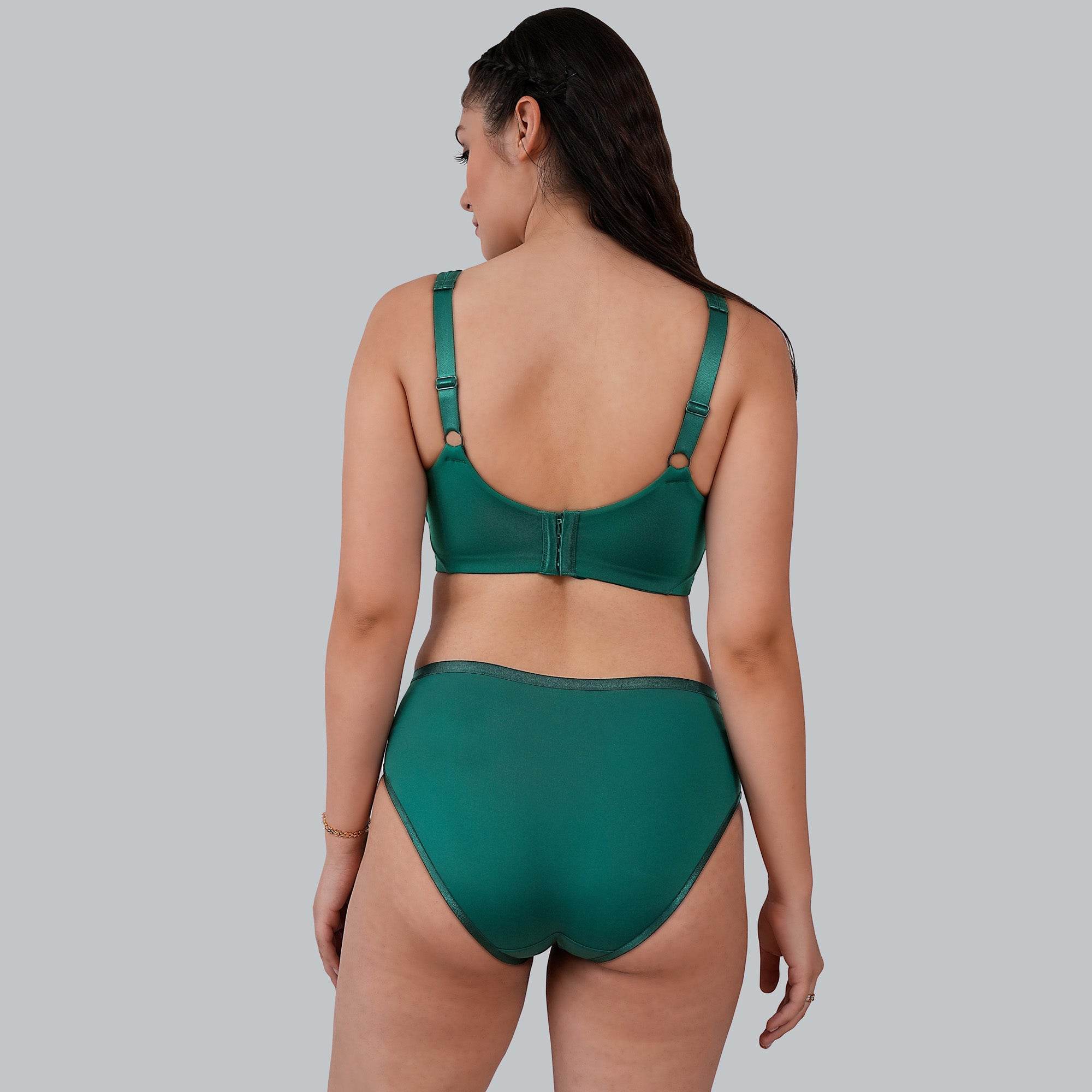 SOIE Women's Full Coverage Minimiser Bra and High Waist Brief Set - Ultimate Comfort and Flawless Fit