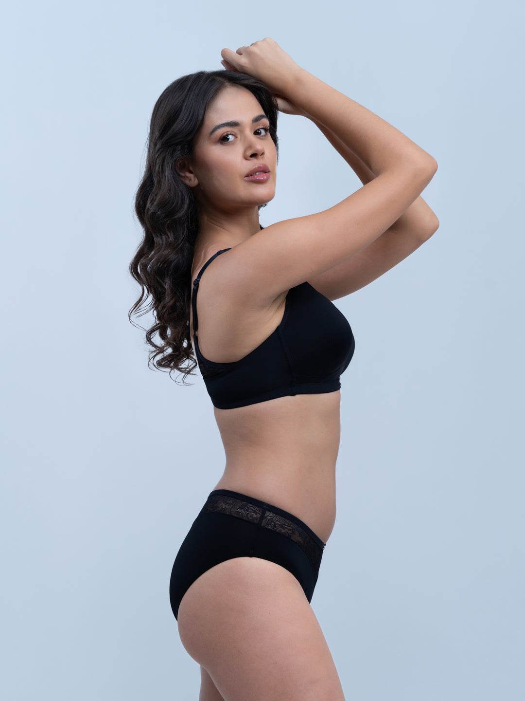 Elegant Full Coverage Padded Bra and Mid-Rise Lace Brief Set